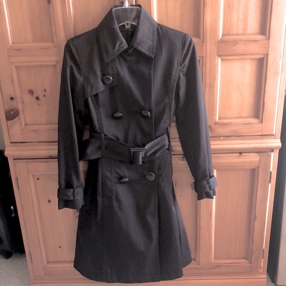 ZARA Basic Brown Double Breasted Trench Raincoat Size M - Picture 2 of 16